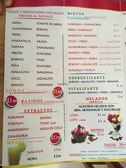 menu3 at Veggie in Quito