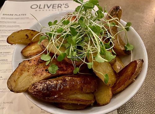 Truffle potatoes  at Oliver's in Santa Barbara