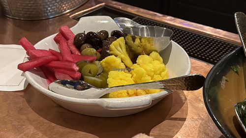 PICKLES & OLIVES • 
tunip, avaumber, olive, cauliflower  at Figs in Jackson