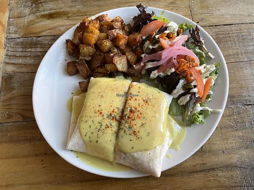 Wrap w/ sides #Veganuary at Two Dollar Radio Headquarters in Columbus