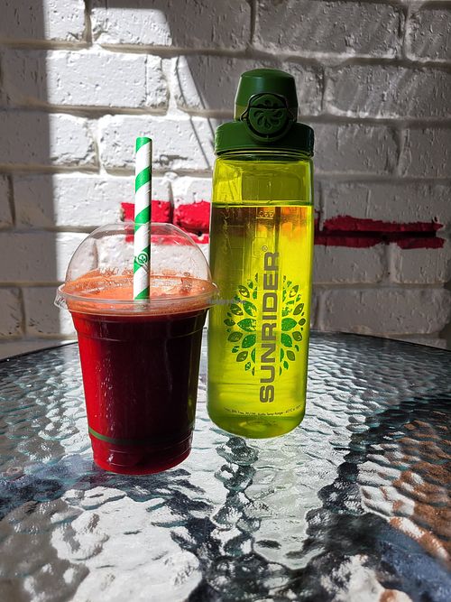 Nice fresh made juice range at RAWR Bar in Apollo Bay