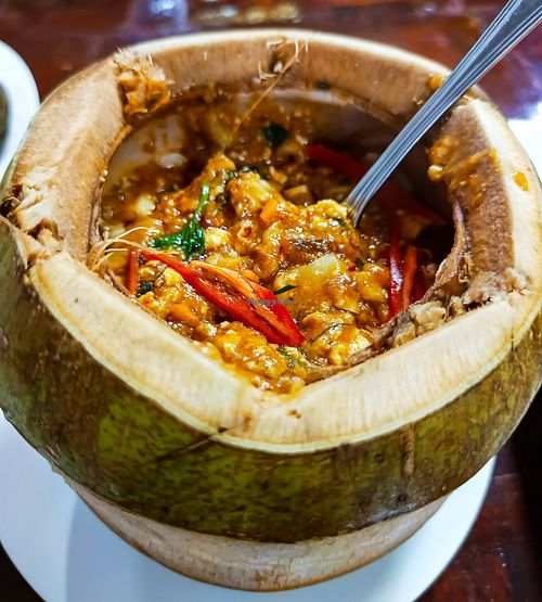 Hor Mok Red Coconut Curry at Nop Nan in Bangkok