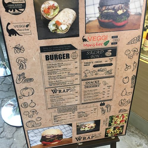 The options... at Veggi Monster in Hong Kong Island