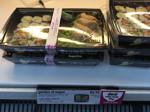 vegan sushi  mix at STN - Itsu in Stansted