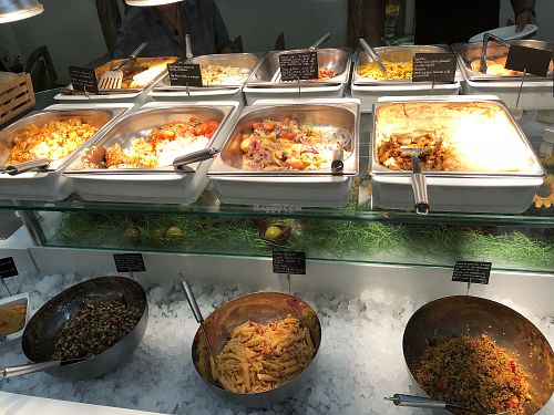 Large selection of pasta, rice, pulses, salads, lasagna,  at The Saints Stores in Thessaloniki