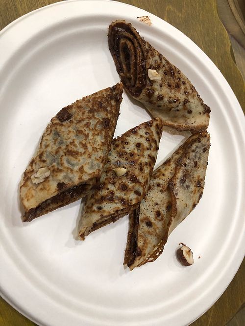 Pancakes with chocolate filling very yummy  at The Saints Stores in Thessaloniki