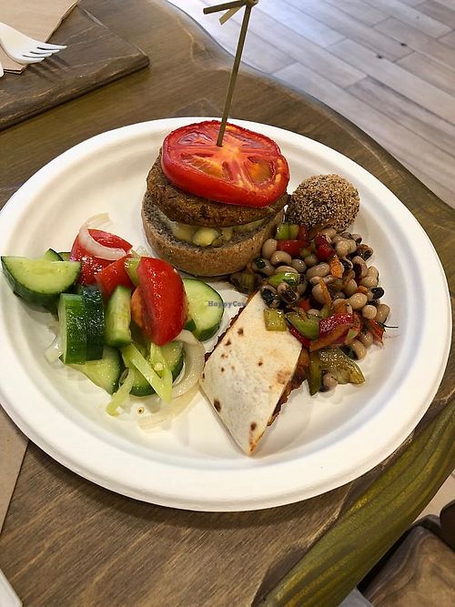 Plate from the all-you-can-eat buffet at The Saints Stores in Thessaloniki