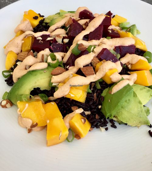 Le Maui black rice poke bowl at leCupboard Cafe in San Francisco