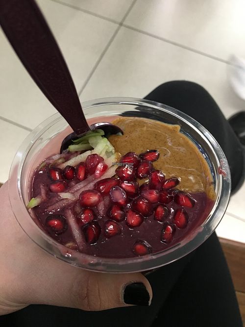 Açai Granola bowl with fruits and almond butter  at STN - Pret A Manger in Stansted