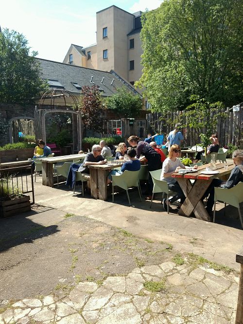 outside at Beetroot Sauvage in Edinburgh