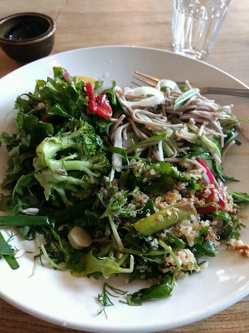 big salad plate at Beetroot Sauvage in Edinburgh