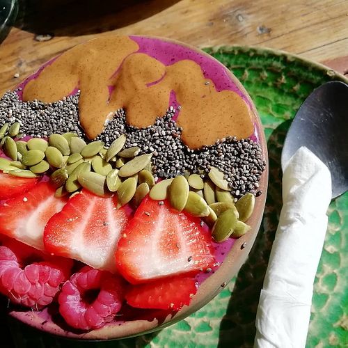 Acai smoothie bowl at Beetroot Sauvage in Edinburgh