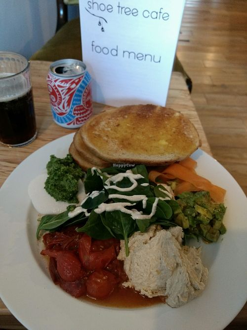 hummus platter at Shoe Tree Cafe in Newcastle Upon Tyne