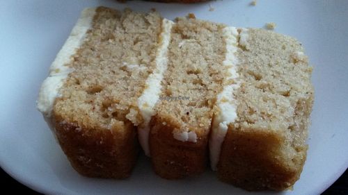 Vegan vanilla chai cake at Shoe Tree Cafe in Newcastle Upon Tyne