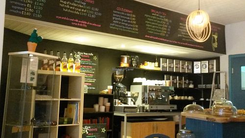 Counter and menu at Shoe Tree Cafe in Newcastle Upon Tyne