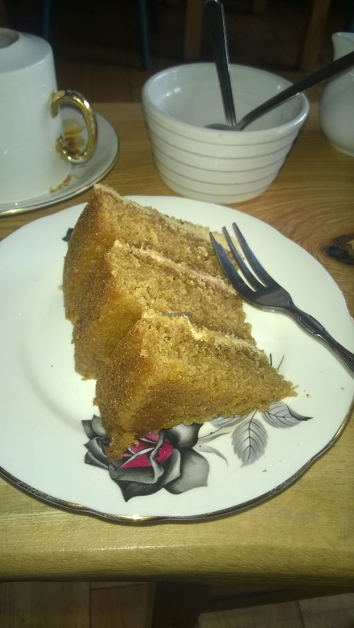 Coffee and walnut cake at Shoe Tree Cafe in Newcastle Upon Tyne