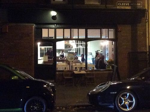 The cafe at night! at Essential Vegan @ Ten to One Bar in North London