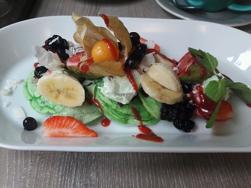 Pandan pancakes  at Forrest Bistro in Prague