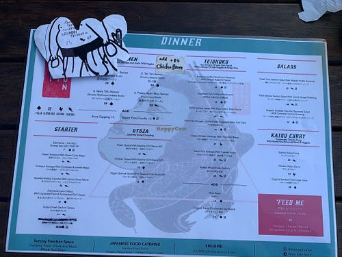 Menu ~ everything with a leaf icon is vegan😄can confirm vegan dumplings are incredible. Ate them too fast to get a photo  at Wabi Sabi Salon in Collingwood