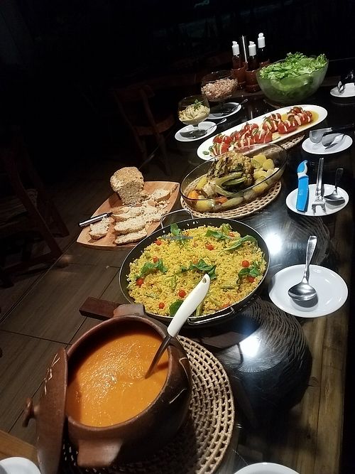 Vegetarian feast!! at Pousada Ecohar Yoga in Maragogi