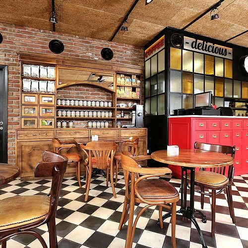 Inside  at Cafe Landwer in Herzliya