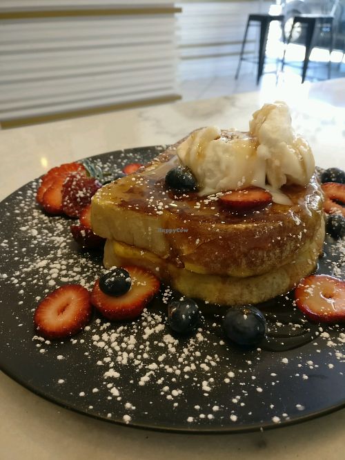 vegan French toast  at Kafenion in Moonee Ponds