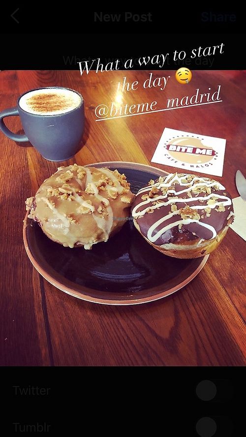 Peanut butter and whiskey cream donut  at Bite Me Cafe in Madrid