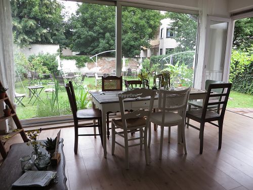 The view into the garden. at Amelie Cafe & Dekoration in Saarlouis