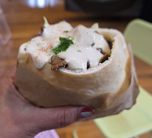 Getting a dose of this at Hamsa Hummus Bar and Vegan Shawarma in Melbourne