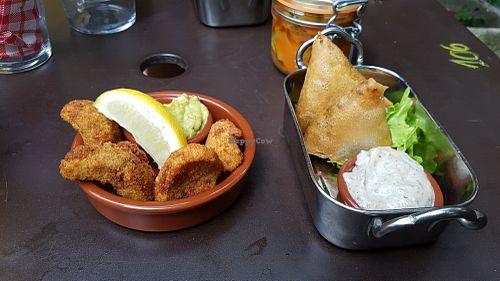 Samossas and grilled artichokes at Cafe Ginette in Toulouse