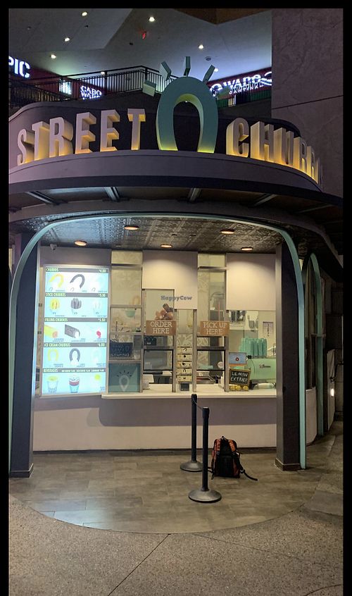 Store front inside a commercial enclave of Central Hollywood Blvd at StreetChurros in Hollywood