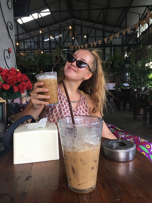 Ice coffee with soymilk at Cube No 7 in Chiang Mai