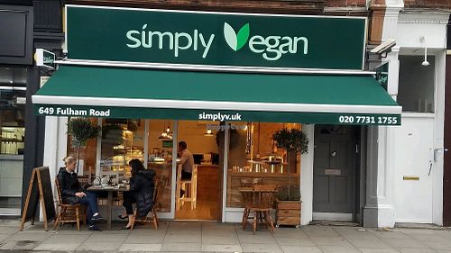 outside at Simply Vegan in South West London