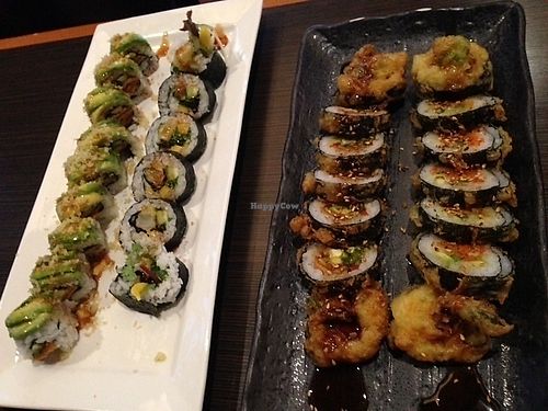 Four vegan rolls at Tsunami in South Jordan