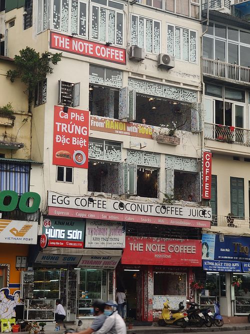 Outside at The Note Coffee in Hoi An