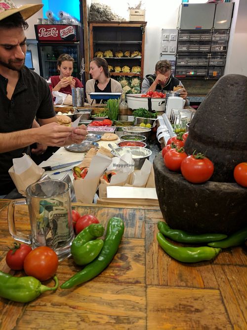 Counter preparing food at Miznon - Ibn Gabirol in Tel Aviv