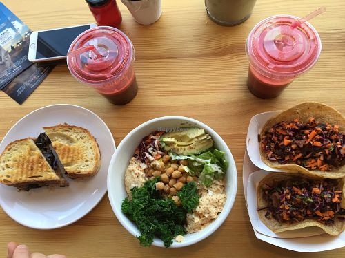 Our lunch spread.  at Vegetalien in Beacon