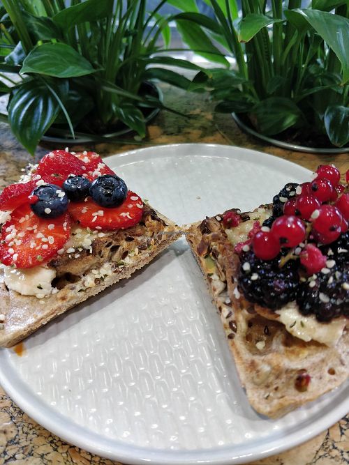 Sweet waffles at VanFruct Campineanu in Bucharest