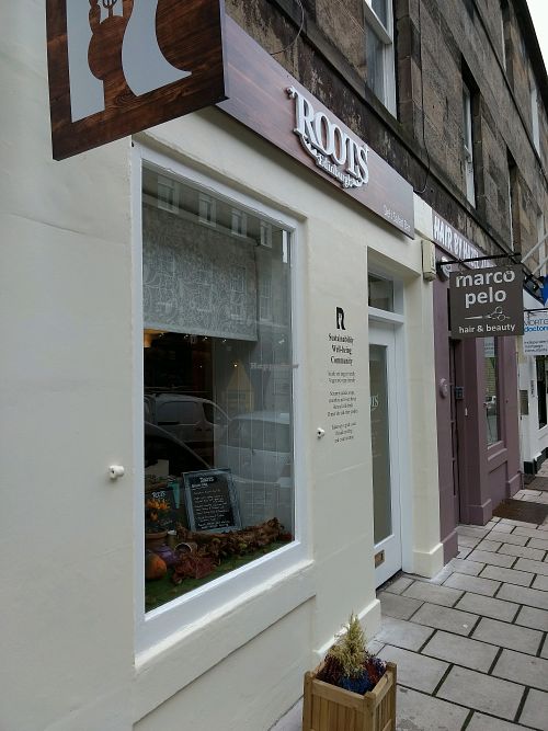 outside at Roots in Edinburgh