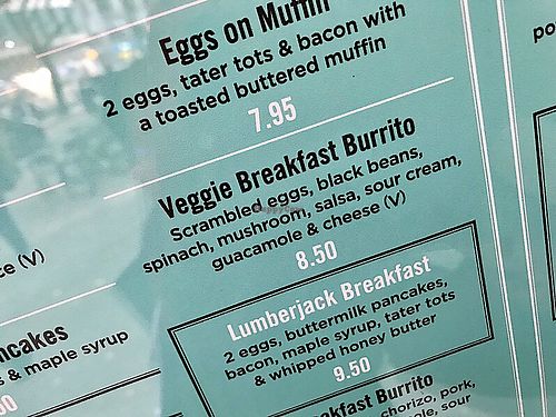 menu at The Diner - Covent Garden in London