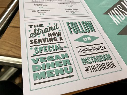 menu at The Diner - Covent Garden in London