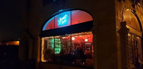 Outside looking in at Strange Town in Milwaukee