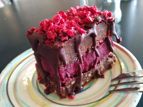 raw Black Forest slice at The Living Room in Devonport