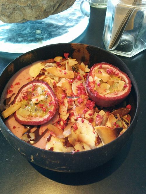 breakfast smoothie bowl at The Living Room in Devonport