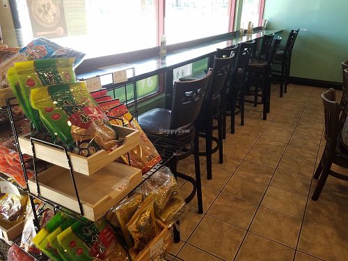Counter seating and products at Sweet Veggie in Walnut
