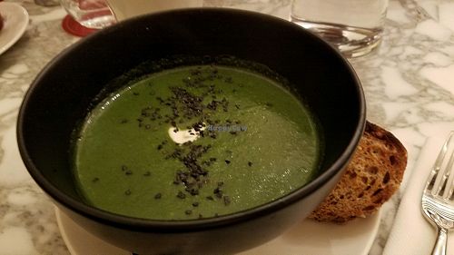 spinach nutmeg soup at Wulf & Lamb Chelsea in London