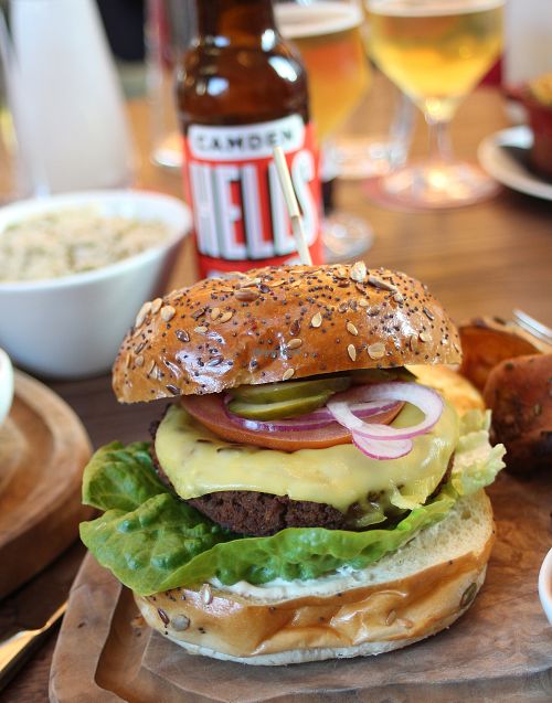 Vegan 'Wulf Burger'  at Wulf & Lamb Chelsea in London