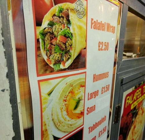 its says vegan at Falafel To Go in Glasgow