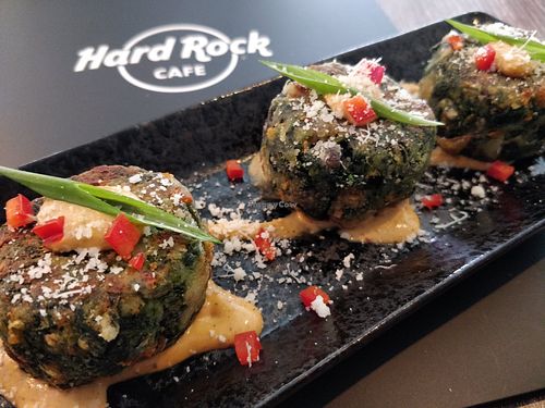 Pan-fried Spinach & Cheese Fritters at Hard Rock Cafe - Orchard in Central Singapore