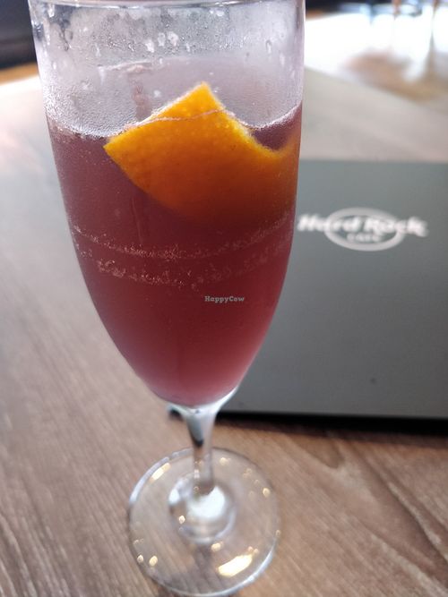 purple rain - Beautiful mix of Gordons Gin, Chambord Raspberry Liqueur, fresh lemon juice, topped with rosé at Hard Rock Cafe - Orchard in Central Singapore